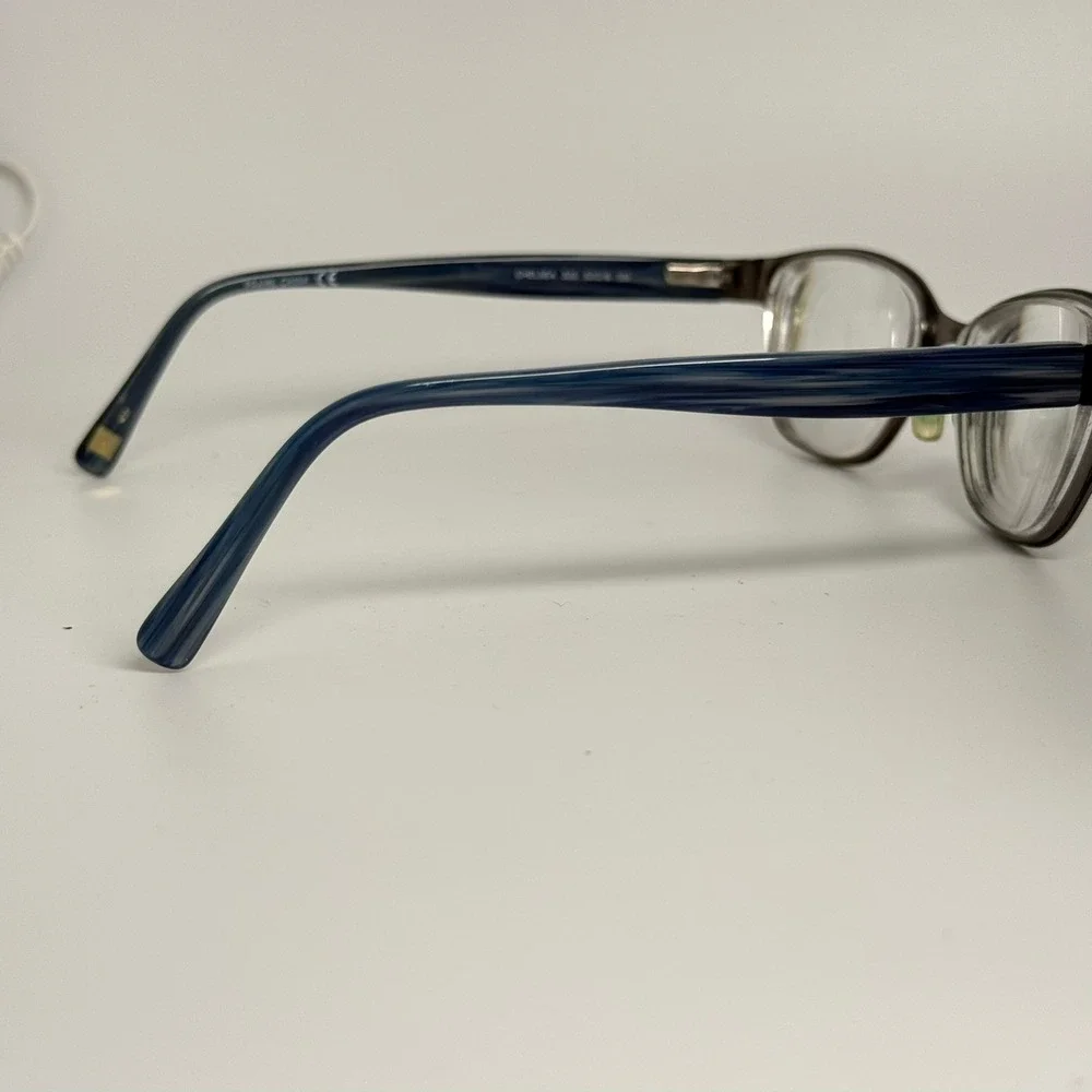 Chelsea 320 Cat Eye Eyeglasses Frames Blue Grey Marbled 52-16-135 Women